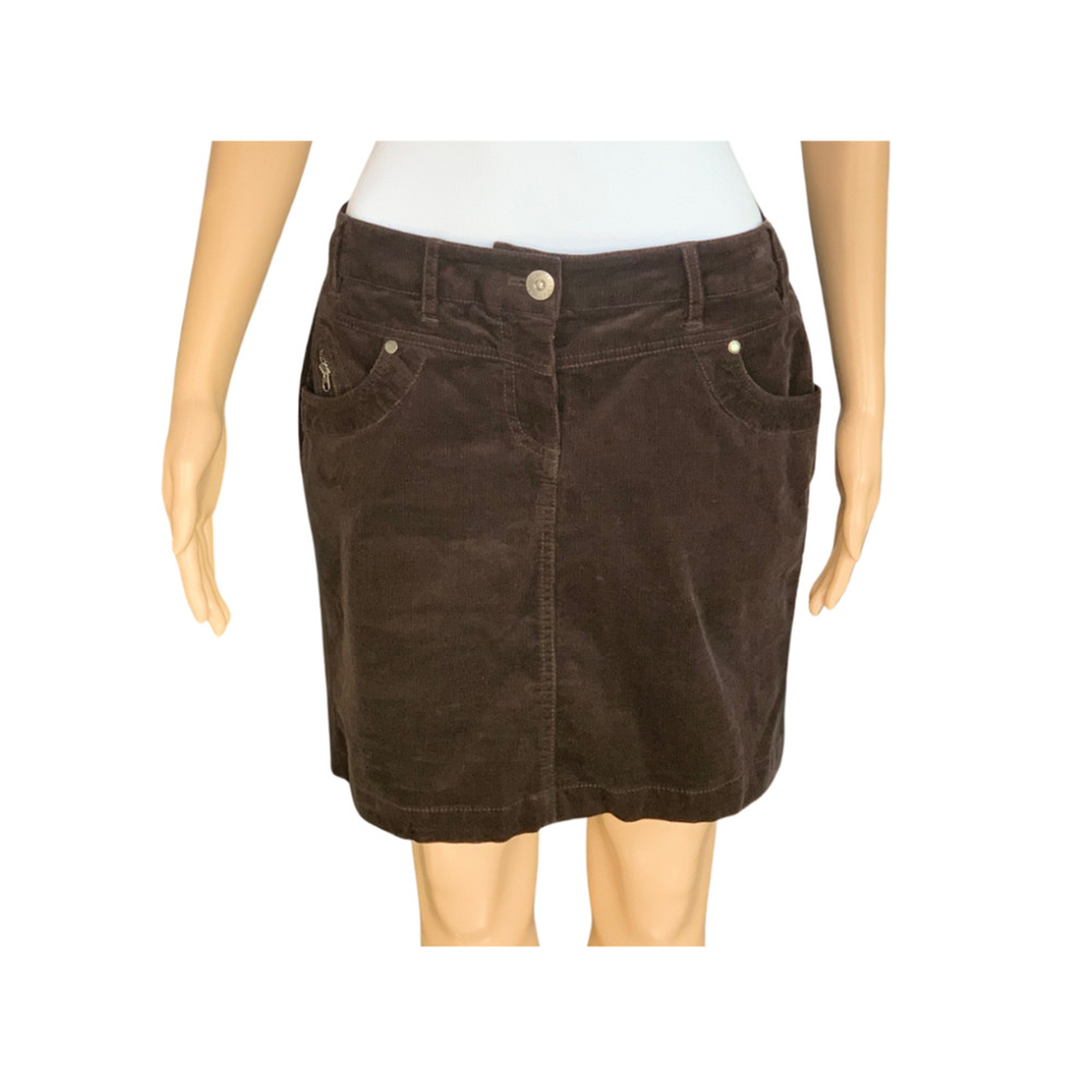 S. Oliver Brown Corduroy Western Mini Skirt Size 6